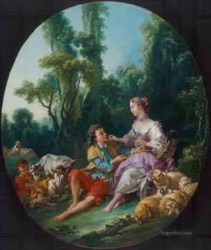  King Art - Are They Thinking About the Grape Rococo Francois Boucher